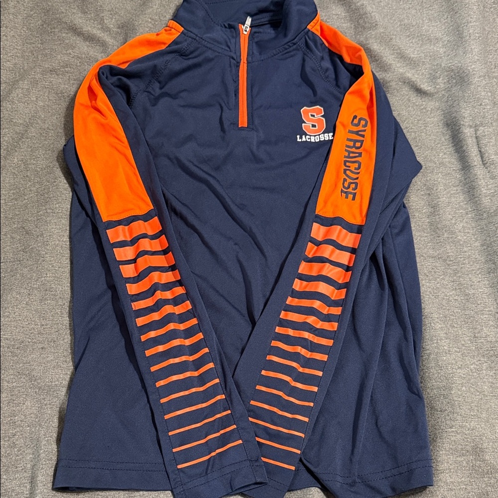 Syracuse Lacrosse Kids Long Sleeve Tee - Navy and Orange